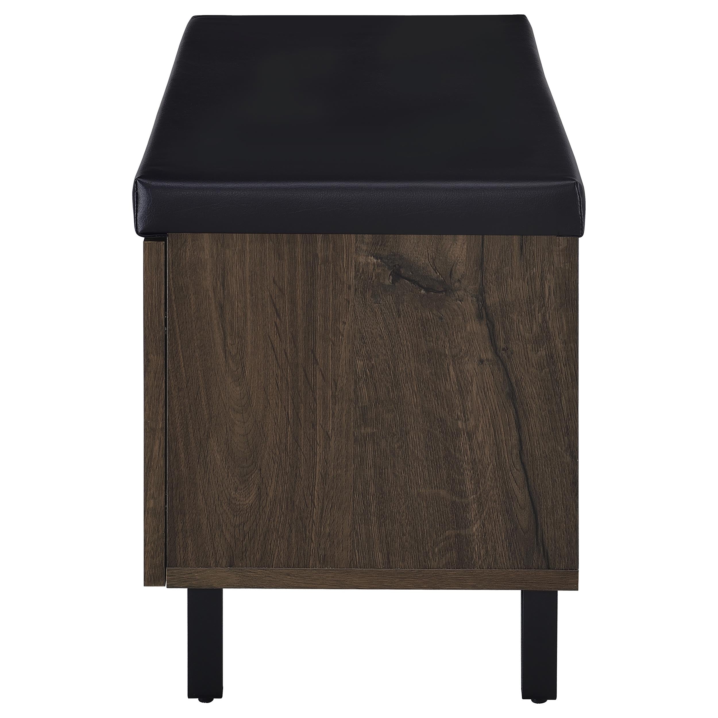 Brixton 2-door Padded Entryway Shoe Storage Bench Smoked Oak-