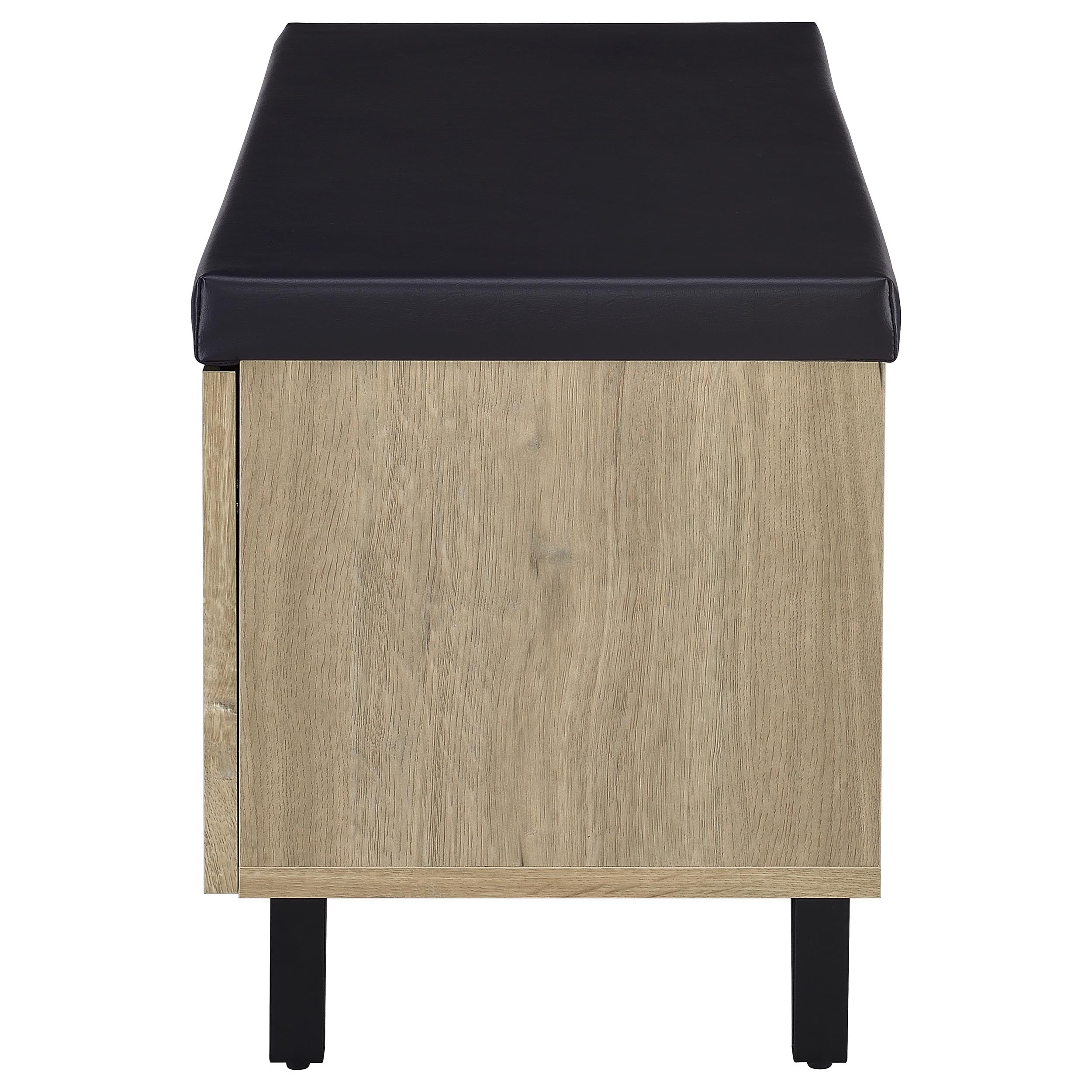 Brixton 2-door Padded Entryway Shoe Storage Bench White Oak-
