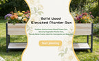 Solid Wood & Iron Frame Raised Garden Bed