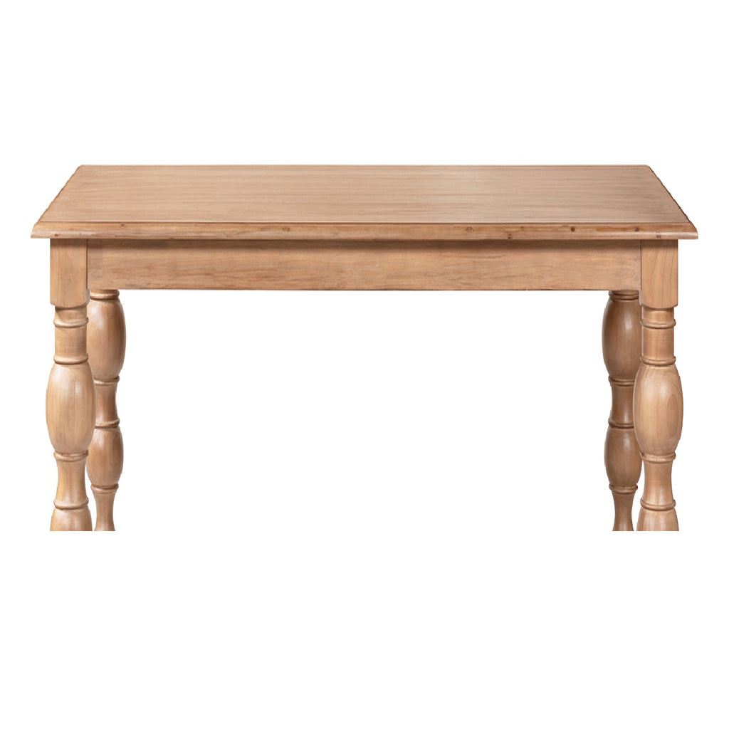 Rosalie 72-Inch Turned-Leg Dining Table, Natural Brown Pine