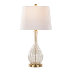 Jenny 27" Contemporary Glass Table Lamp in Clear Crackle Glass