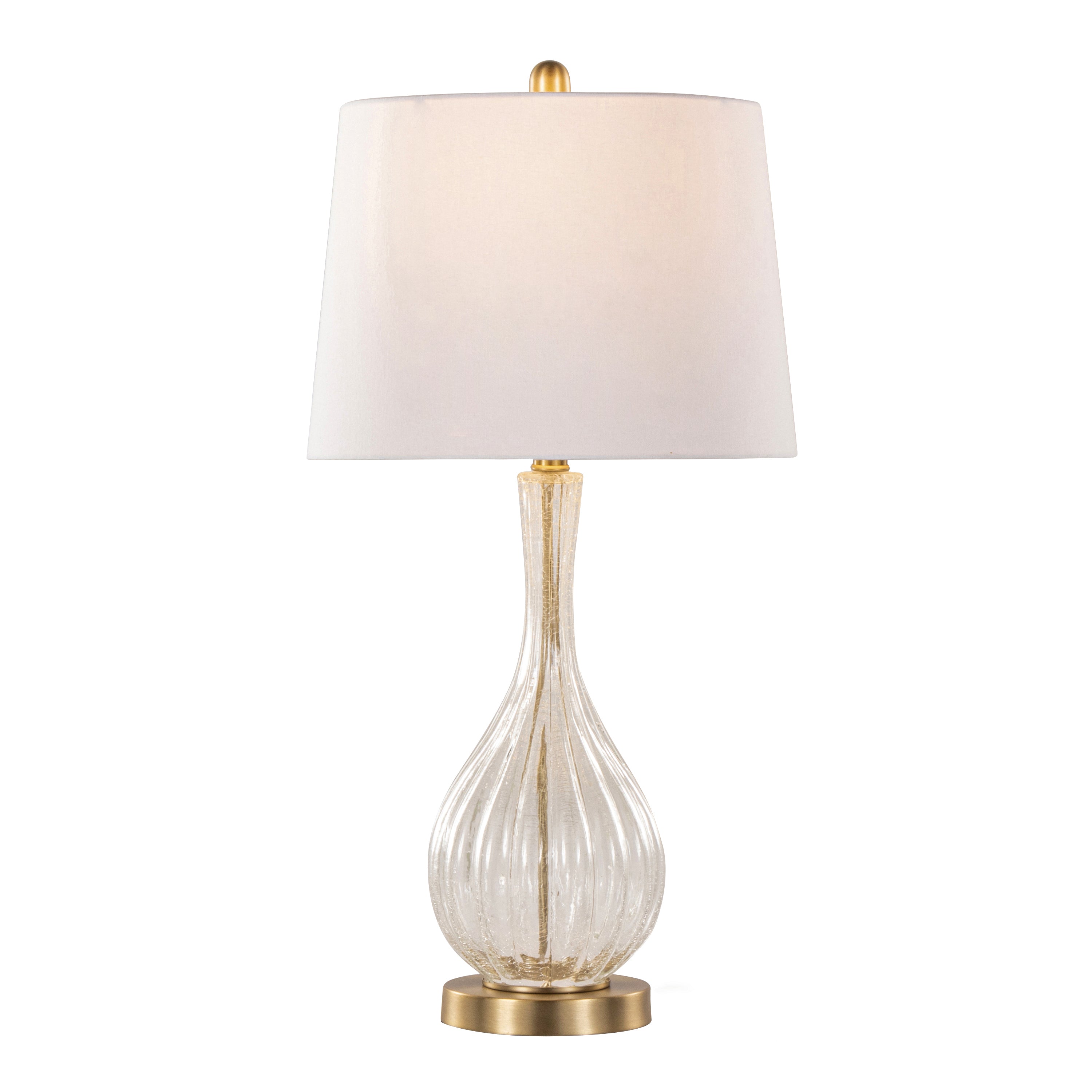 Jenny 27" Contemporary Glass Table Lamp in Clear Crackle Glass