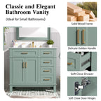 36" Light Green Modern Bathroom Vanity