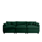 Oversized Modular Cushion Sofa with Portable Ottoman