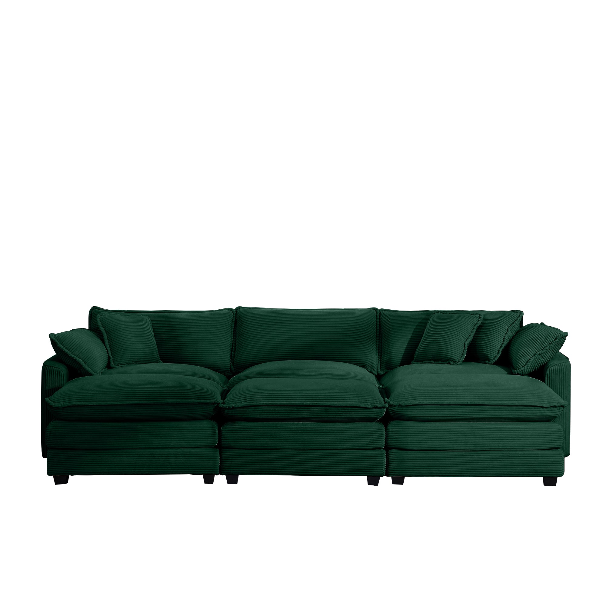 Oversized Modular Cushion Sofa with Portable Ottoman