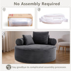 Round Sofa Bed with Memory Foam Sectional Couches
