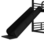 Queen Over Queen Over Queen Bunk Bed with Slide