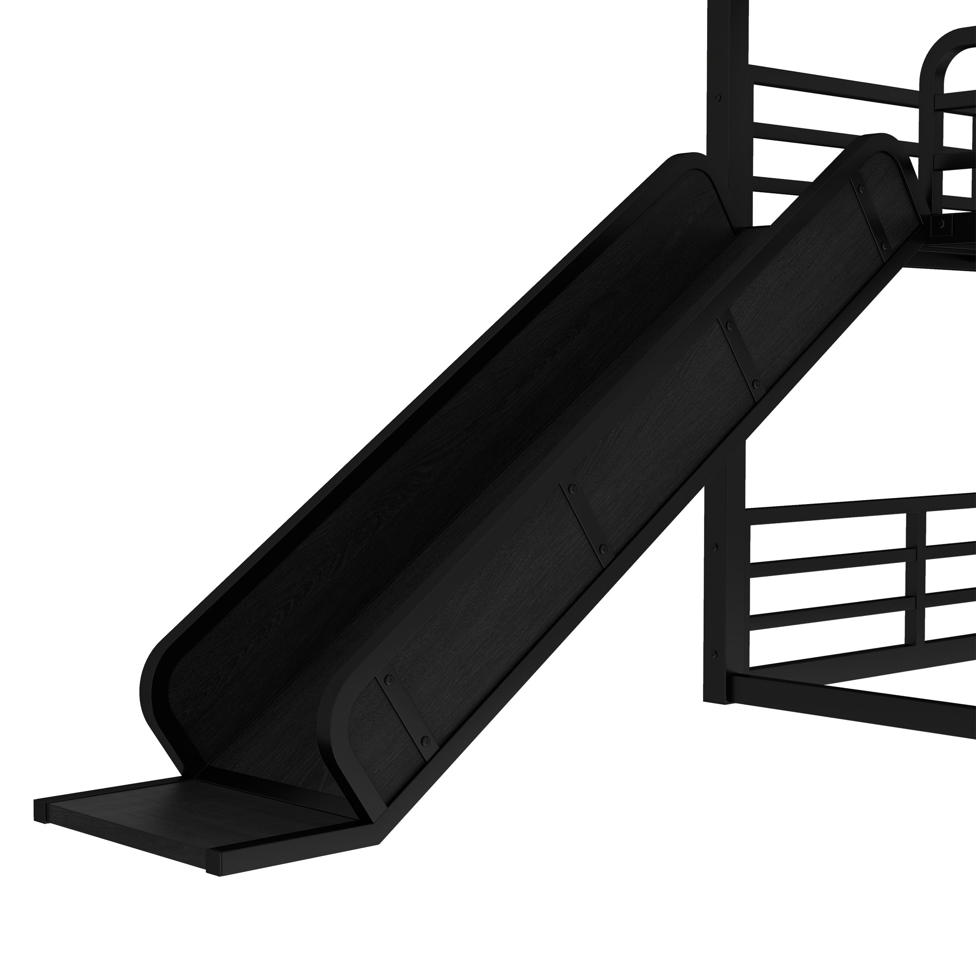 Queen Over Queen Over Queen Bunk Bed with Slide
