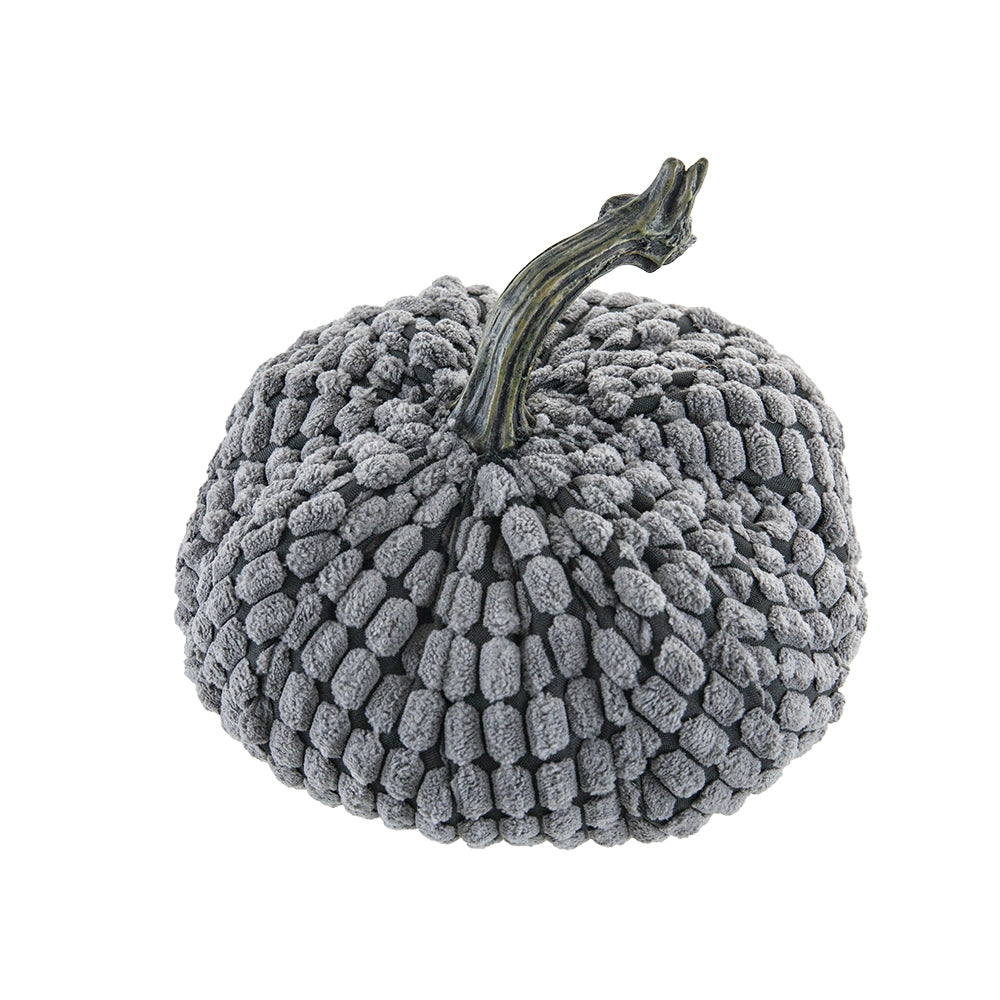Set of 2, 6.5x6.5x6"H Chenille Weighted Pumpkins