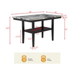 60" Counter Dining Table with Storage Bottom Shelf