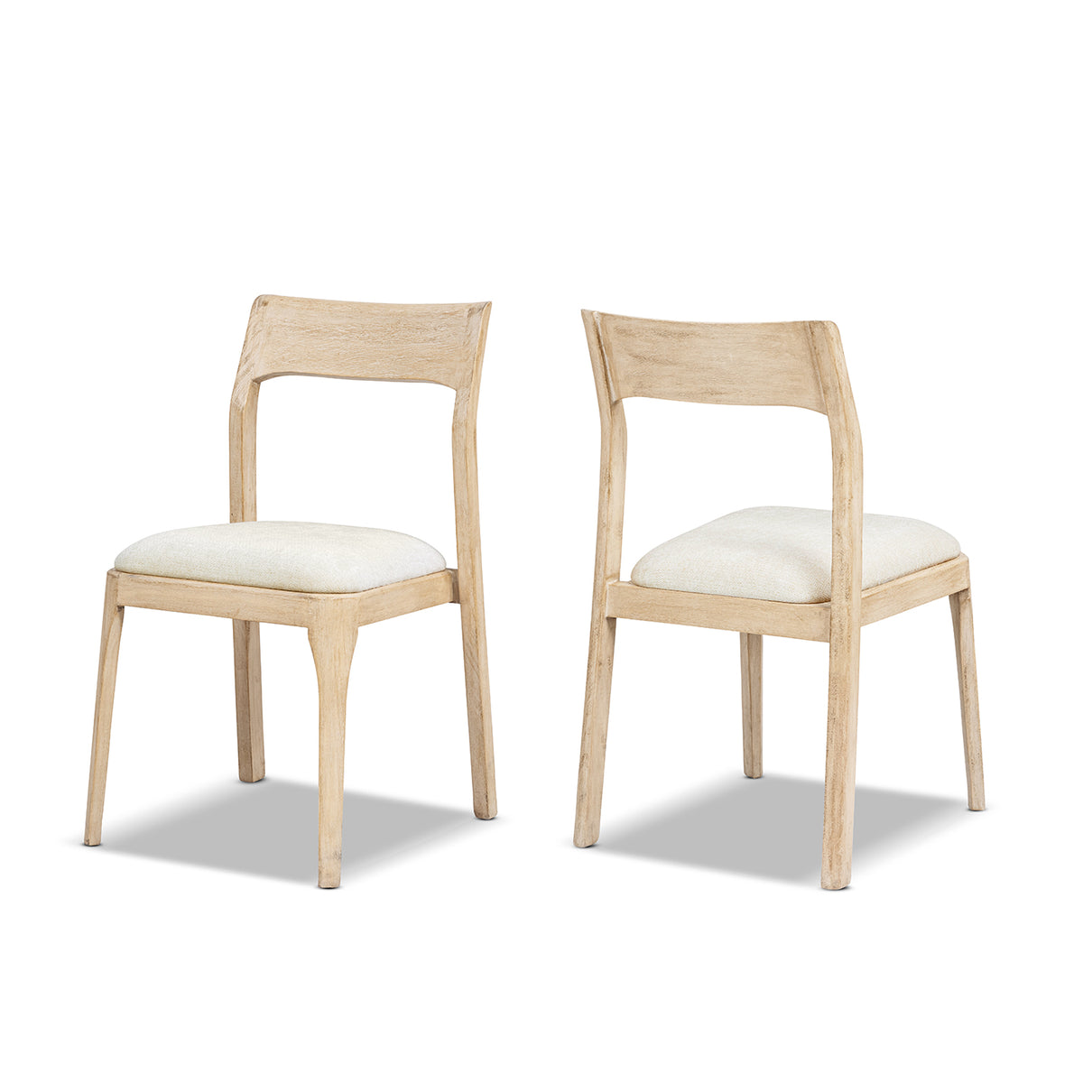 Bryson Upholstered Dining Chair Set of 2, Reclaimed Pine, Brown Chenille