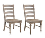 Taupe Ladderback Dining Chairs, Set of 2