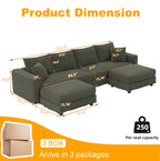 Plush Corduroy 4-Seat Sofa