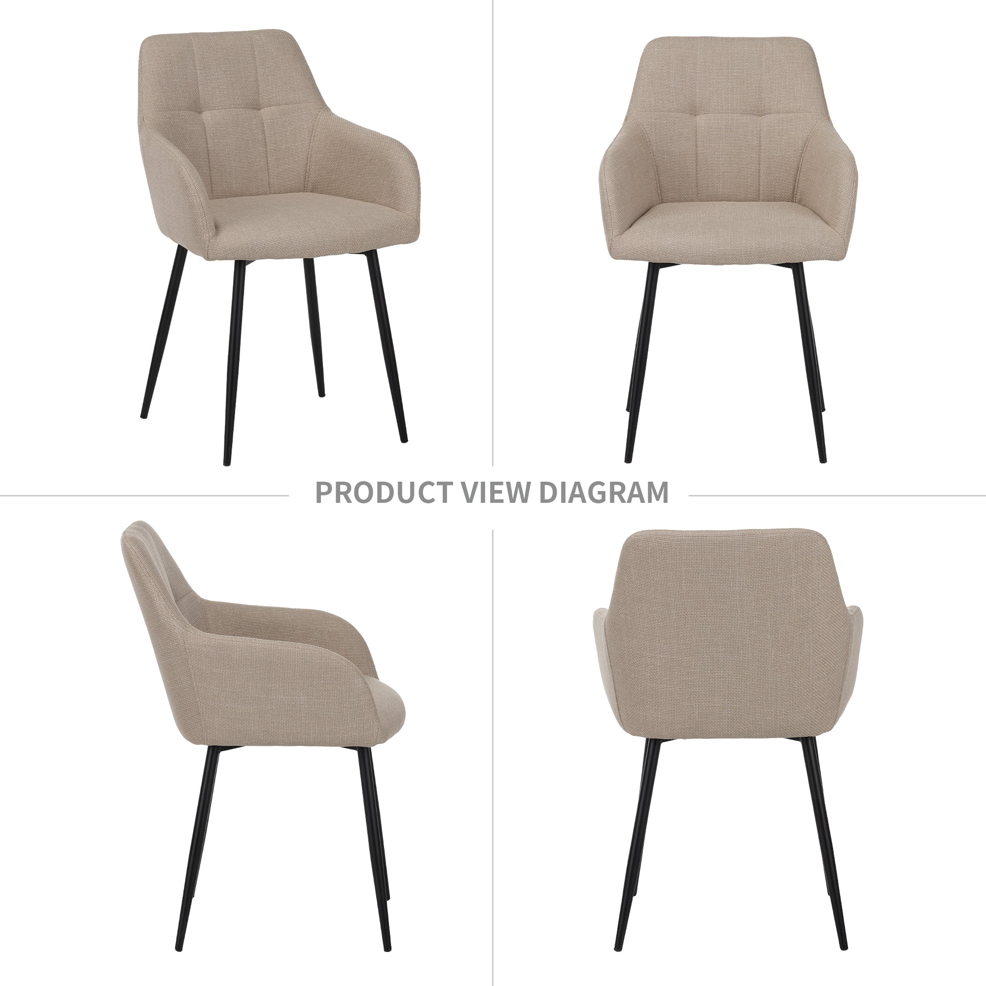 Beige Dining Chair 2-Piece Set