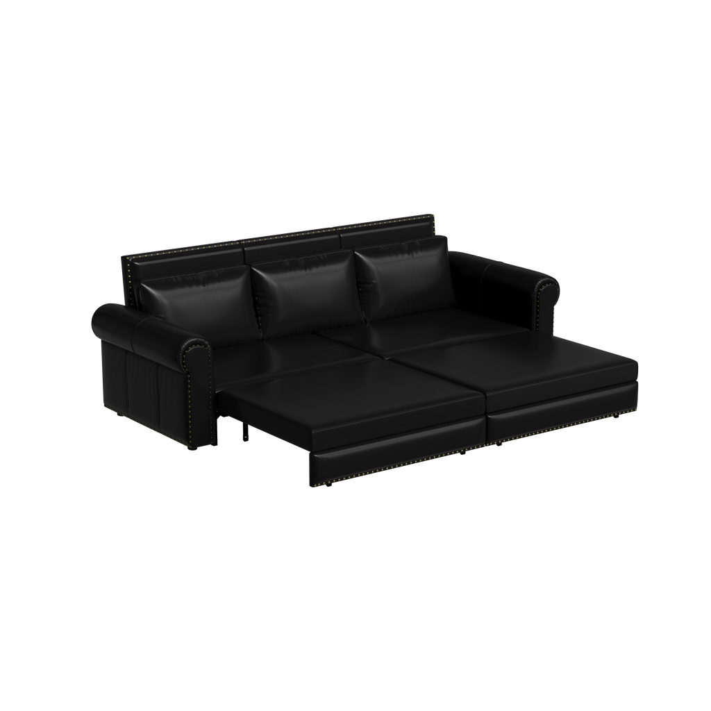 Chesterfield Sofa, 93.7" King Pull Out Sofa Bed