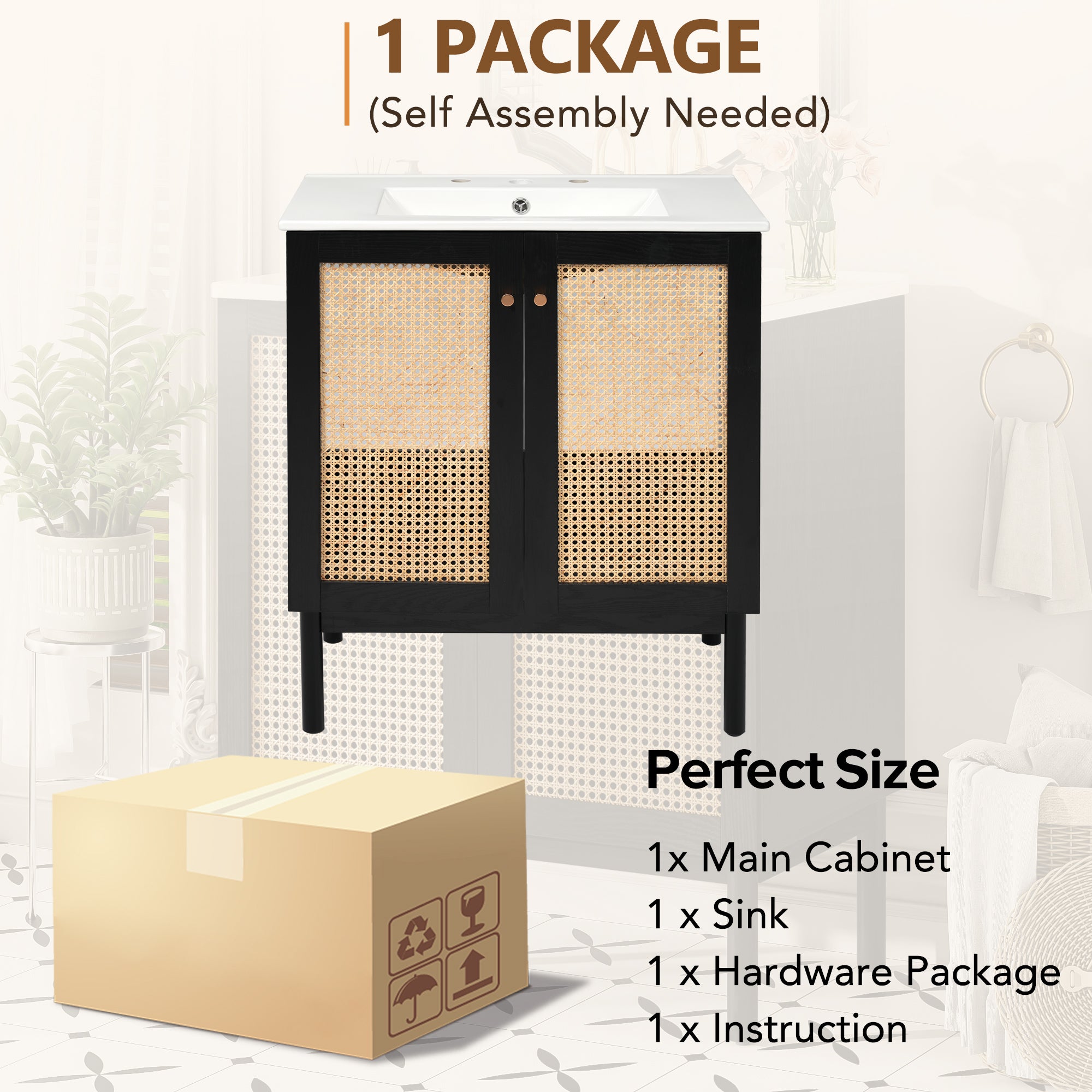 30-Inch Bathroom Vanity Crafted From Natural Materials