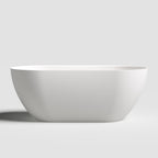 59" Freestanding Bathtub, Oval Shaped Stone Resin Freestanding Tubs