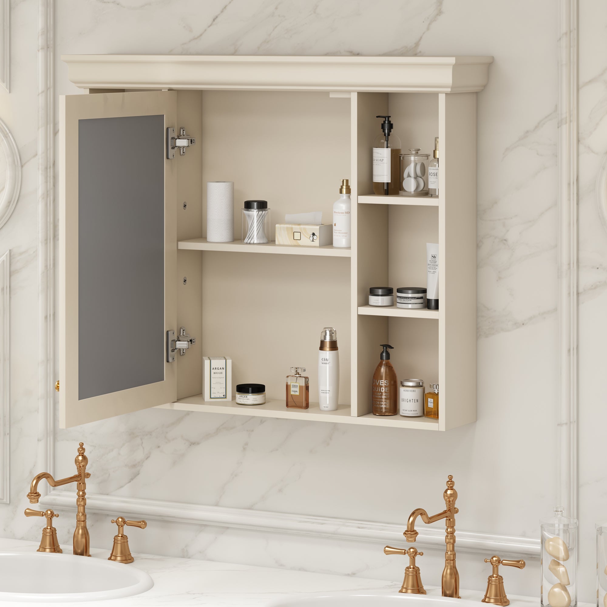 35'' x 28'' Wall Mounted Bathroom Storage Cabinet with Mirror