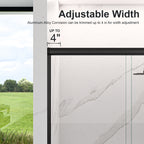Semi-Frameless Double Sliding Shower Door - 56"-60"W*72"H