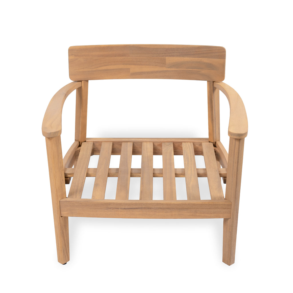 Mallorca Acacia Wood Club Chair With Seat Cushion, Set of 1