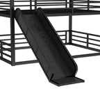Full Over Full Over Full Bunk Bed with Slide