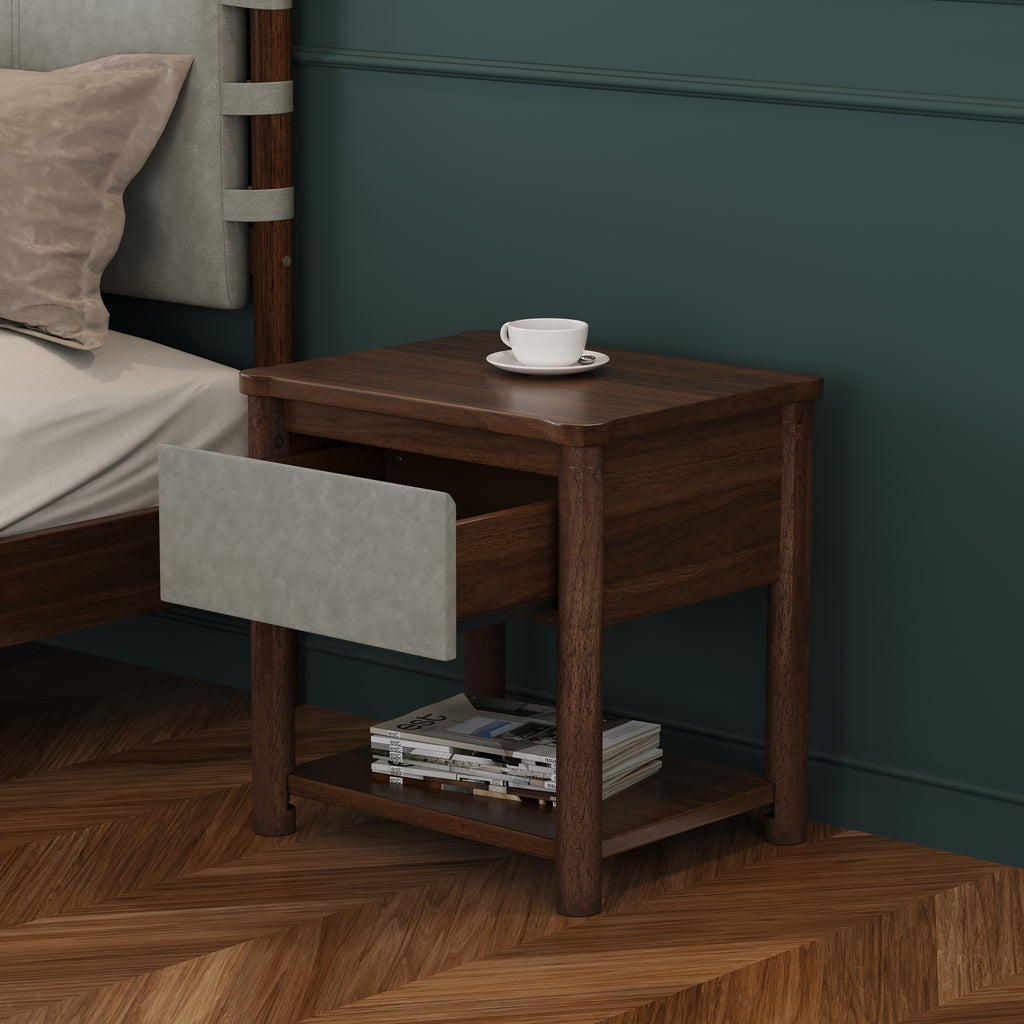 Modern Queen Bed Frame Set with 2 Nightstands