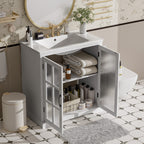 30" Modern Bathroom Vanity with Ceramic Sink