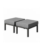 Set of 2 24" Aluminum Patio Ottomans