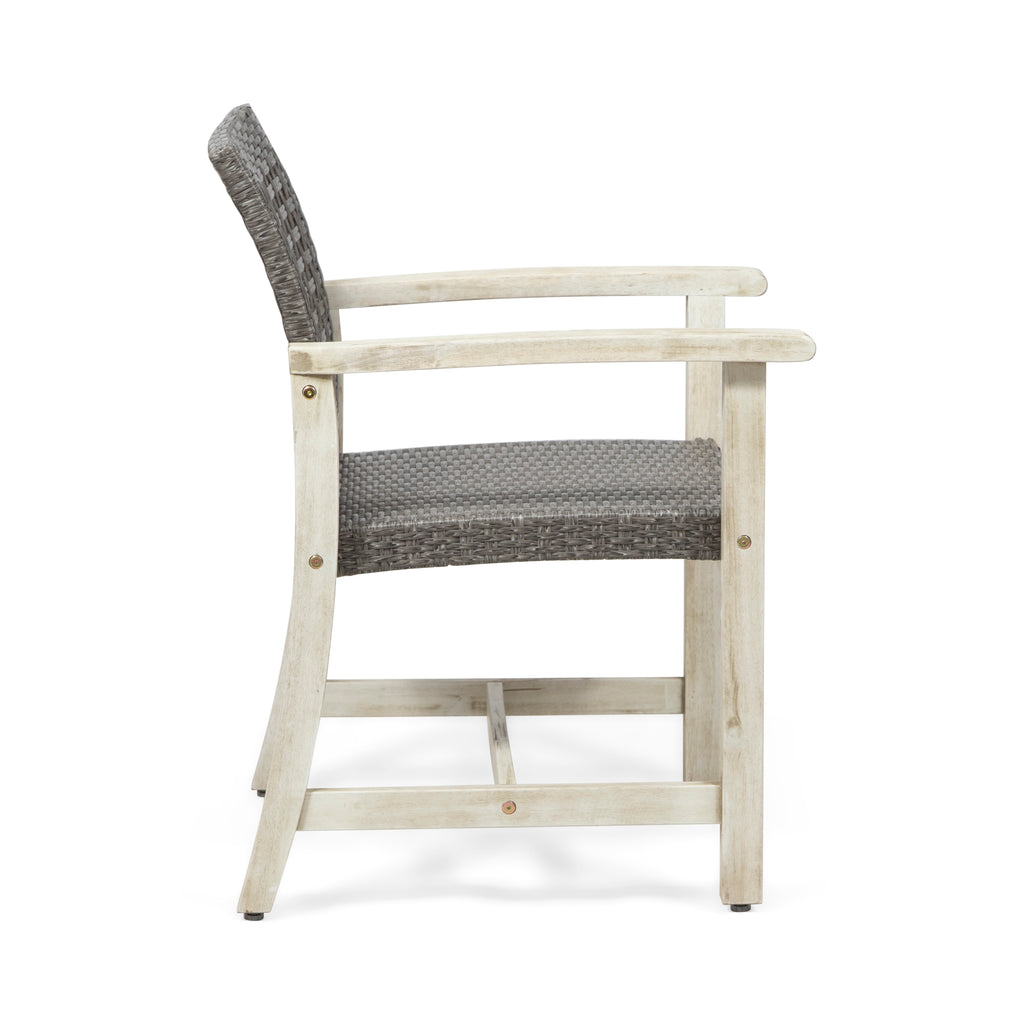 Hampton Wood and Wicker Dining Chair Set of 2