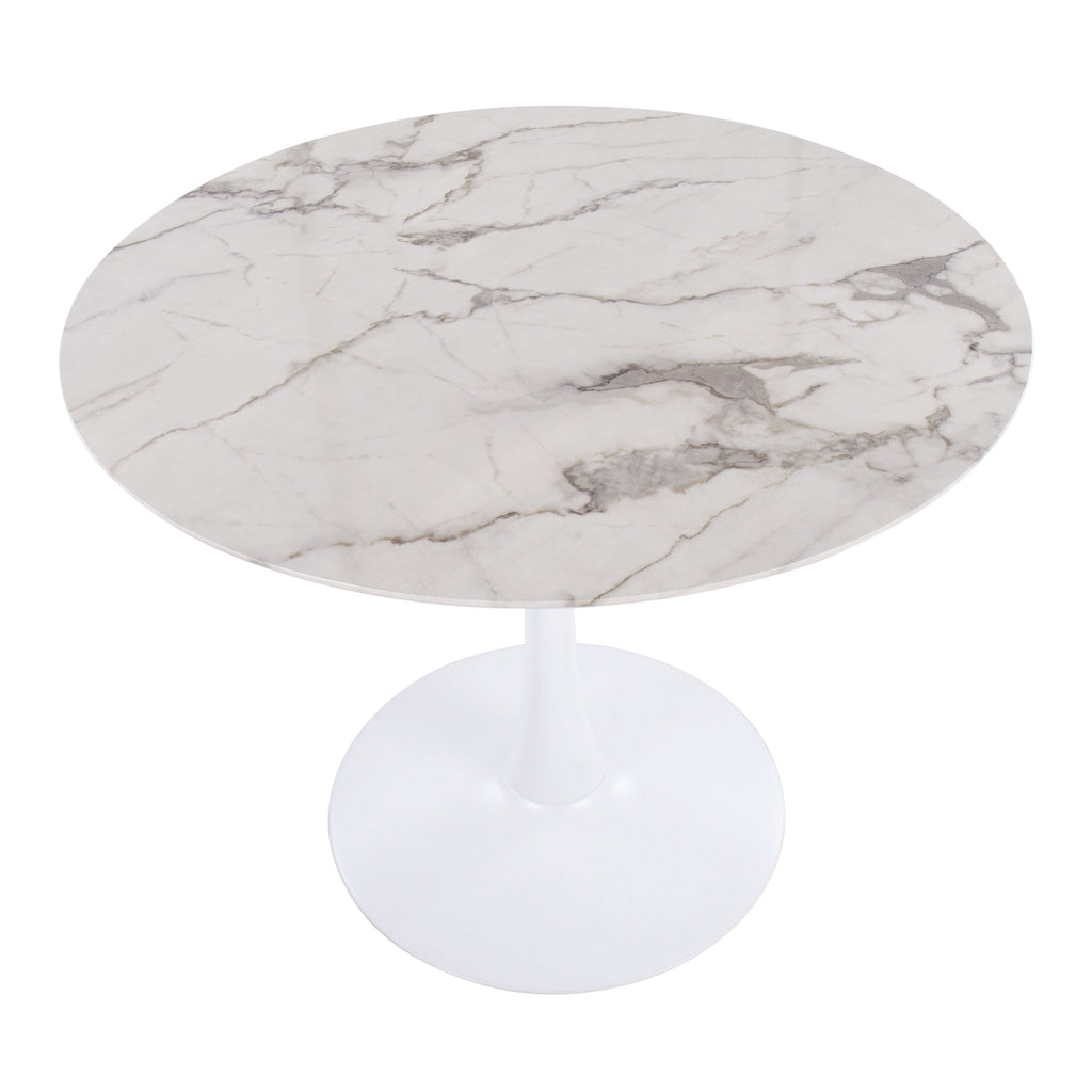 Modern Table with Round Marble Top