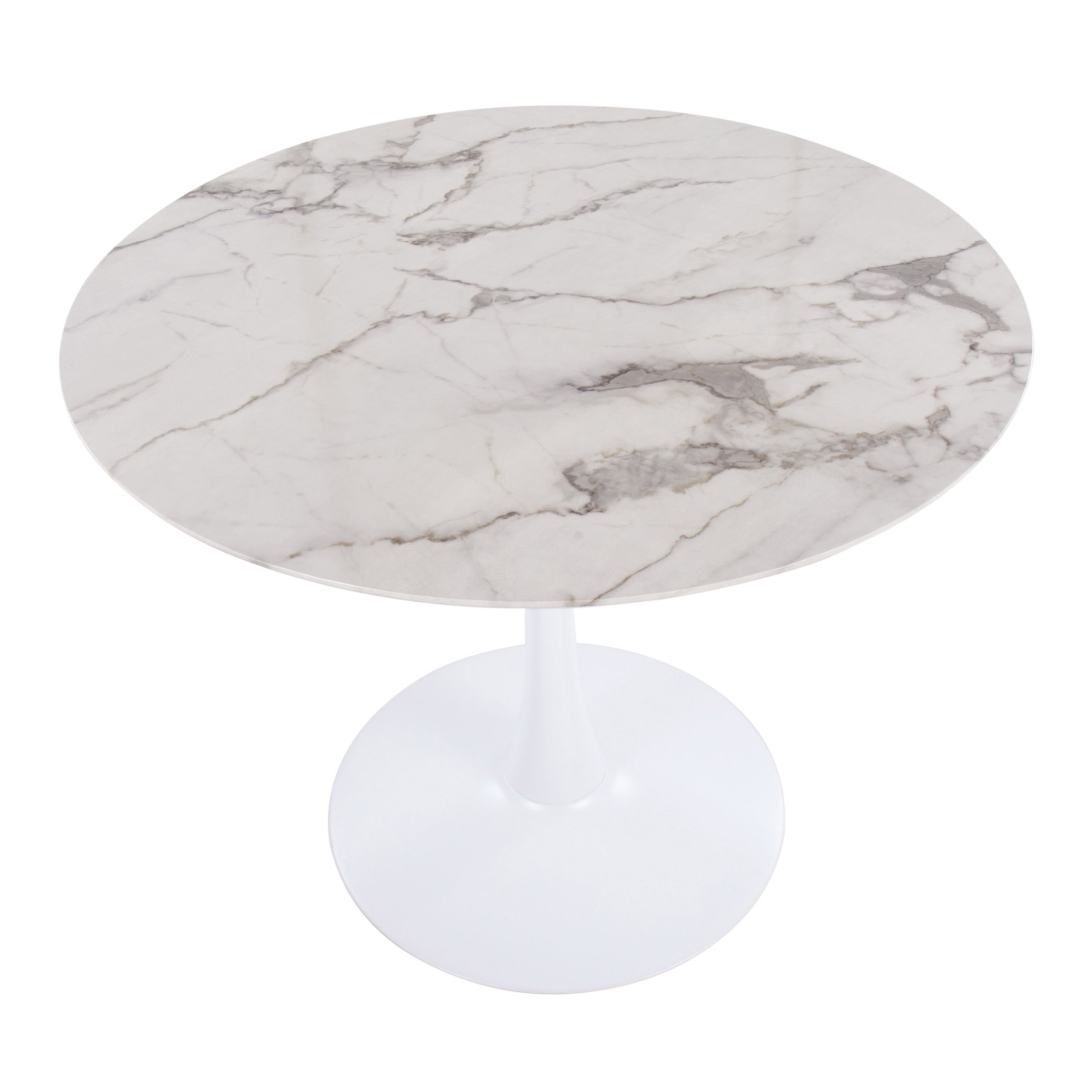 Modern Table with Round Marble Top