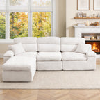 Corner Chaise Sofa with High Backrest