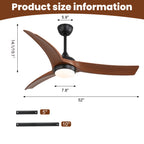 52 Inch Ceiling Fan with Light