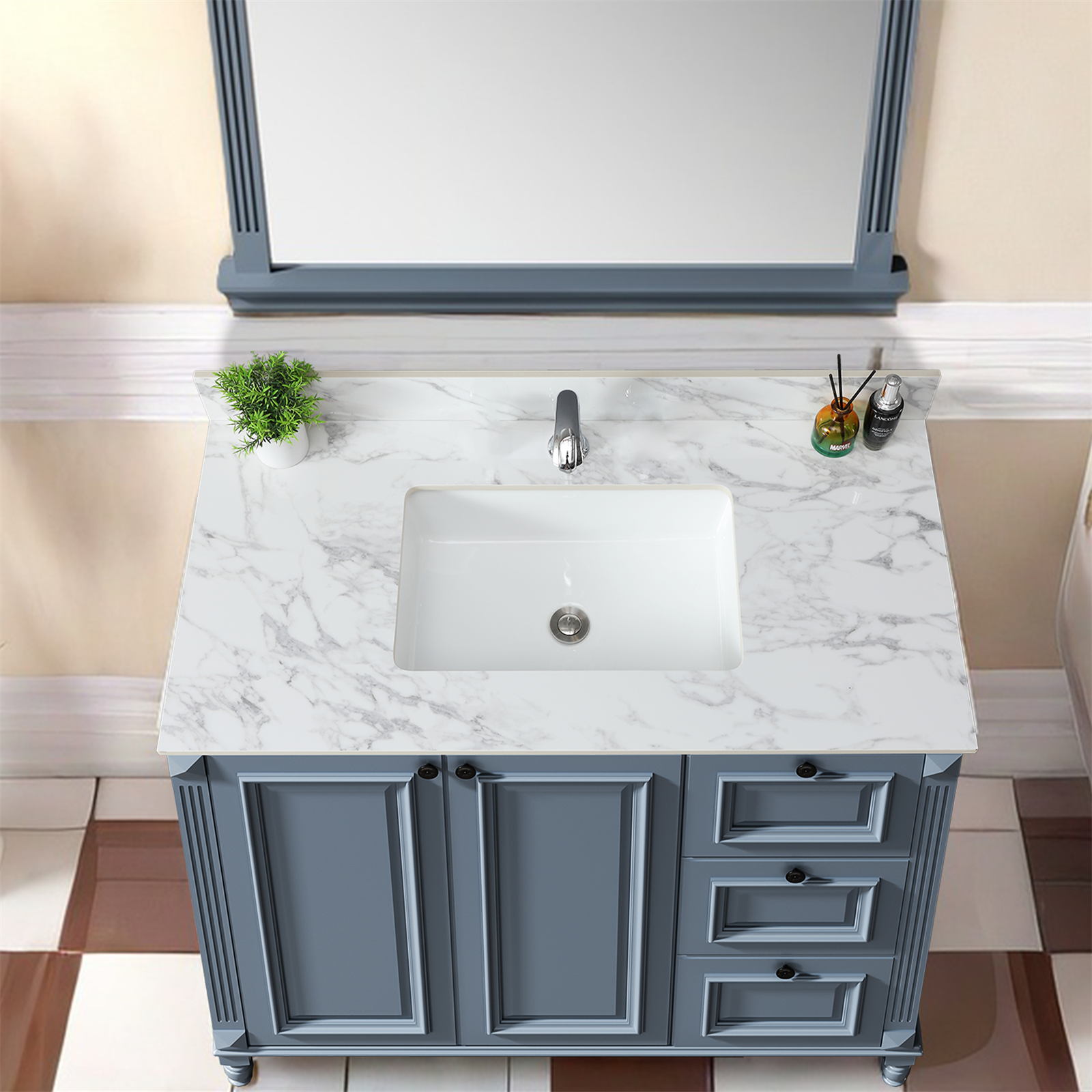 43" x 22" Sintered Stone Bathroom Vanity Top