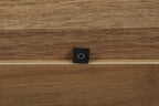 Japandi Narrow Shoe Cabinet with Carved Floral Pattern