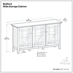 Bedford 62 inch Wide Solid Wood Wide Storage Cabinet in Dark Tobacco