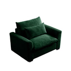 Green Corduroy Deep Seat Single Sofa Accent Chair