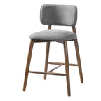 25.7 Inch Seat Height Fabric & Rubberwood Bar Stool