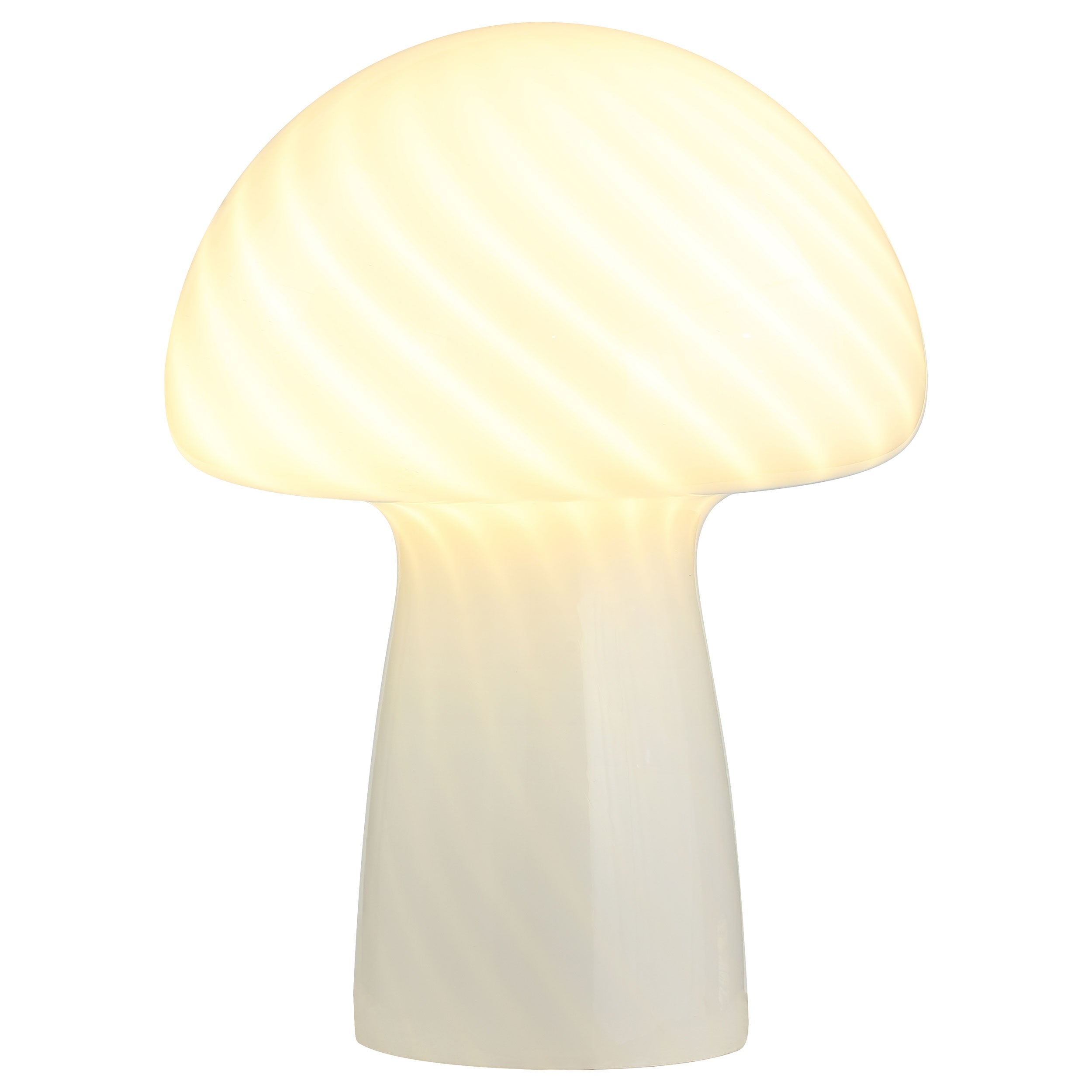 Kanaby Mushroom Shaped Glass Bedside Table Lamp White-
