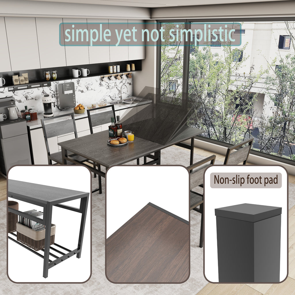 Extendable Dining Table Set with 4 Chairs