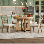 TREXM Round Dining Table for 4 with Chairs Set