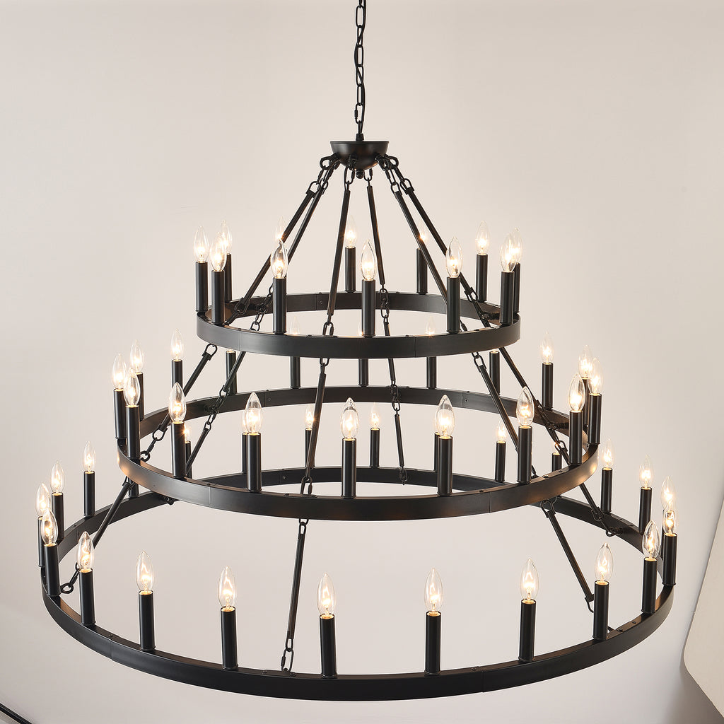 3 Tiers Wagon Wheel Chandelier