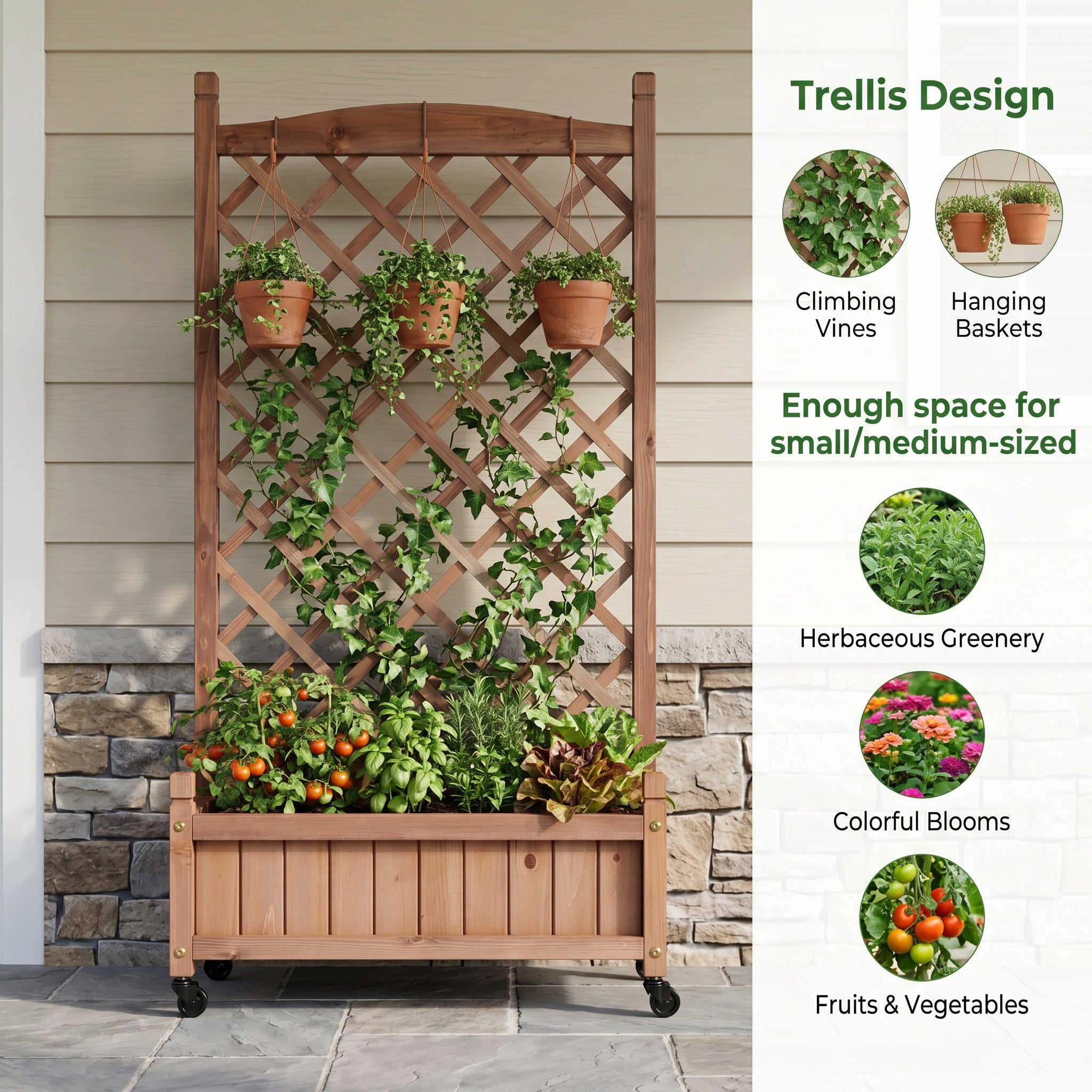 Raised Garden Bed with Trellis 2 Pack