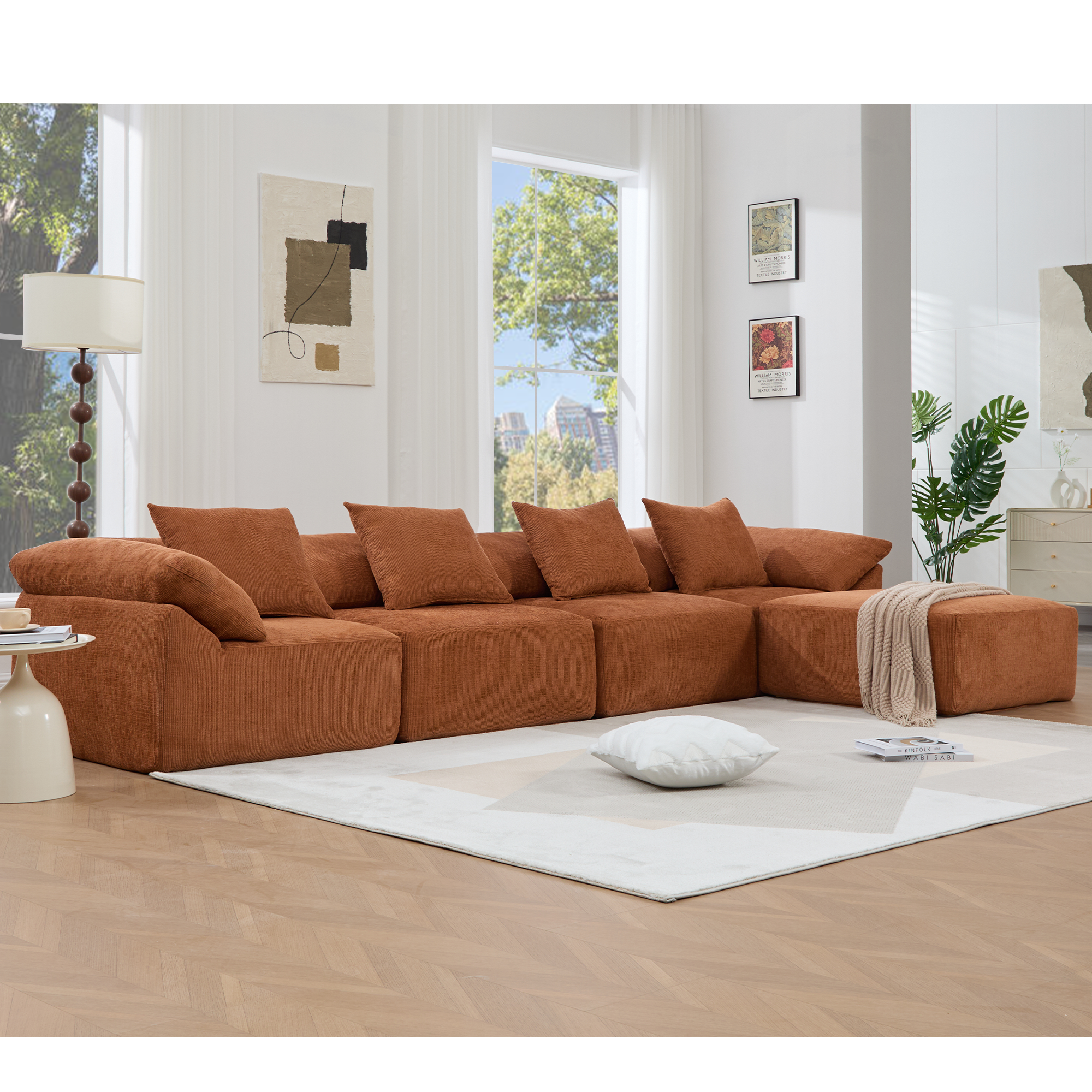 142" L Shaped Modular Sectional Sofa