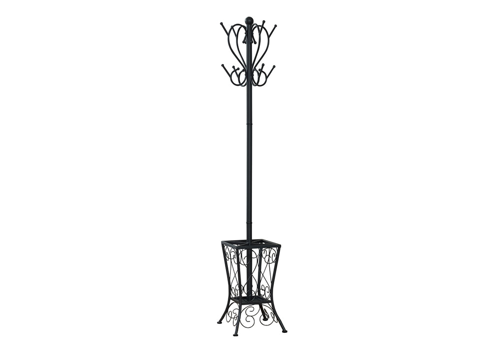 Coat Rack Hall Tree with 8 Hooks and Umbrella Holder