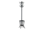 Coat Rack Hall Tree with 8 Hooks and Umbrella Holder