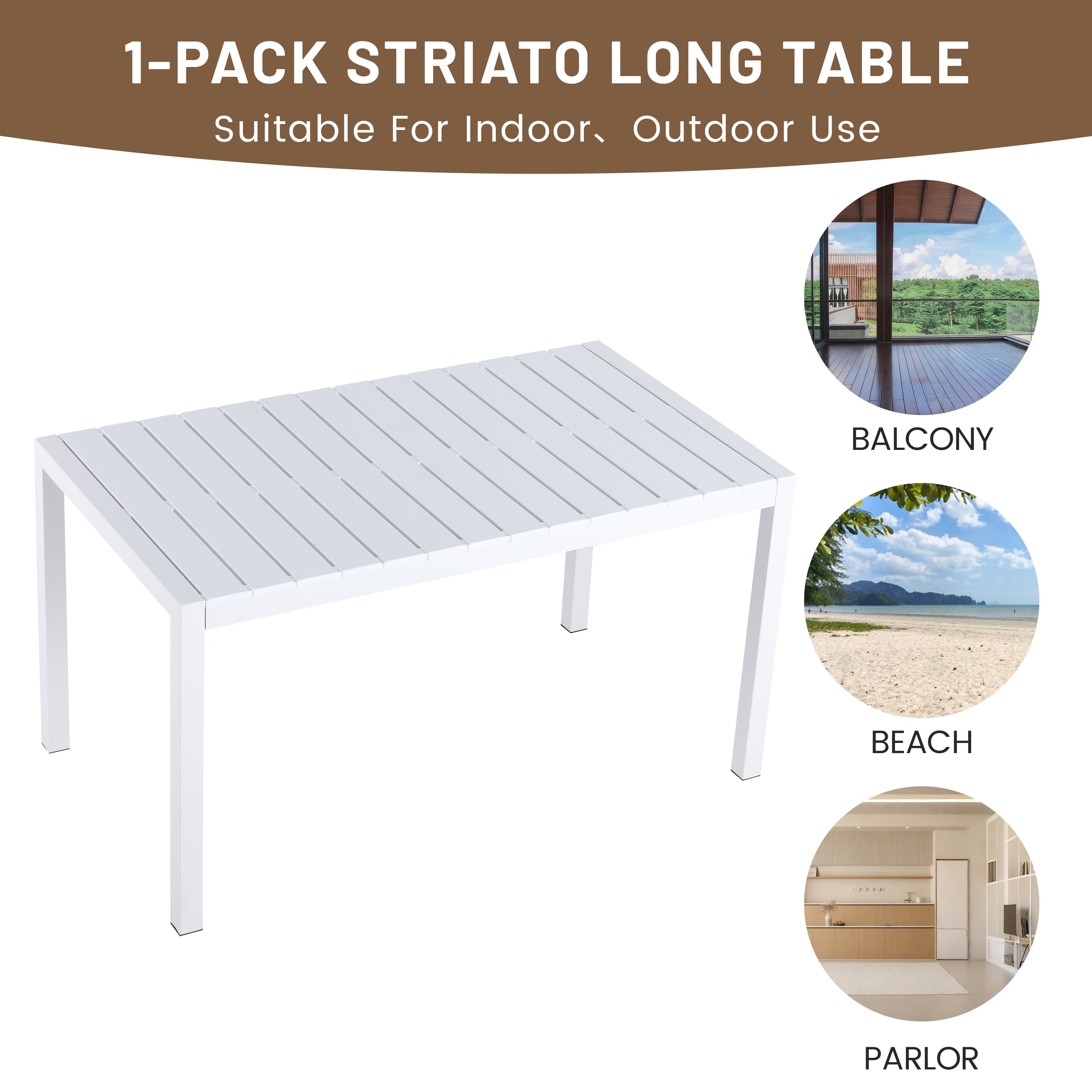 Summer 55 Inch Modern Long Table