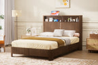 Full Extra Long Size Bed Frame with Storage Headboard