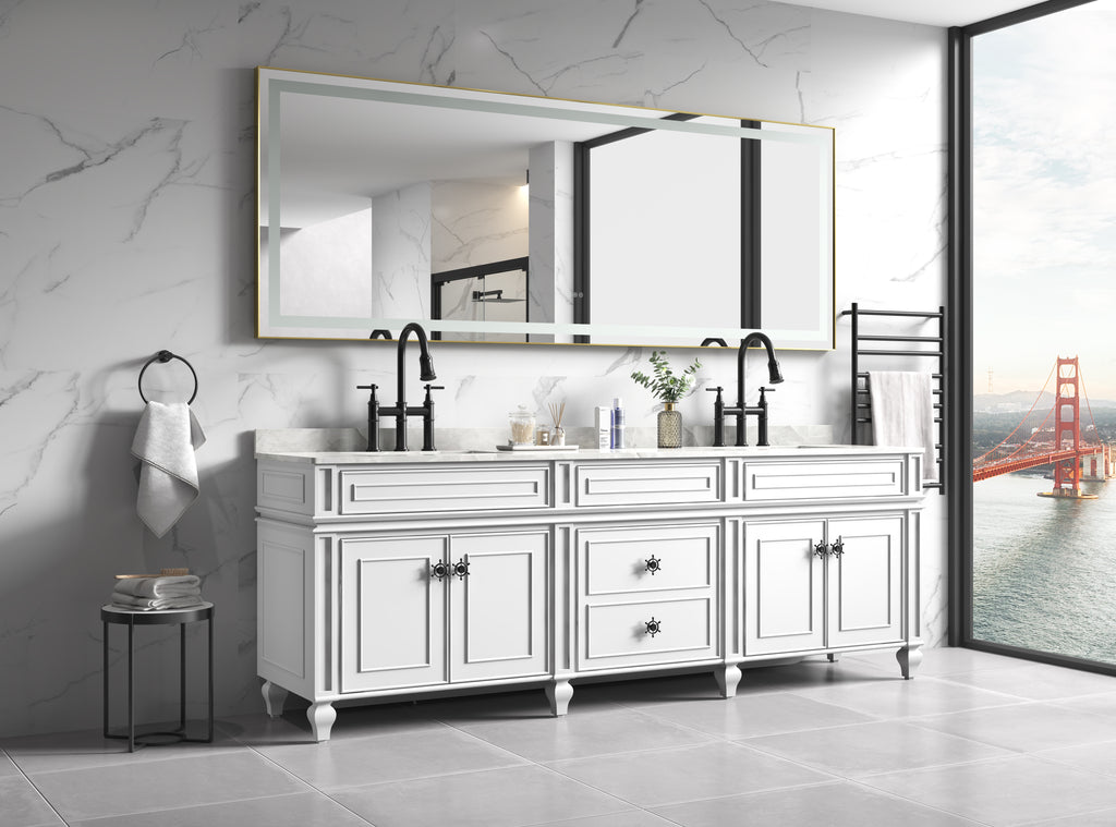 118 x 36 Inch LED Bathroom Mirror with Aluminum Frame