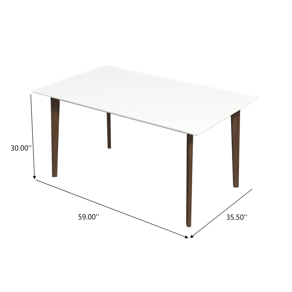 Lindsey Mid-Century Modern Solid Wood Dining Table